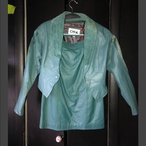 Vintage 80’s Leather skirt suit